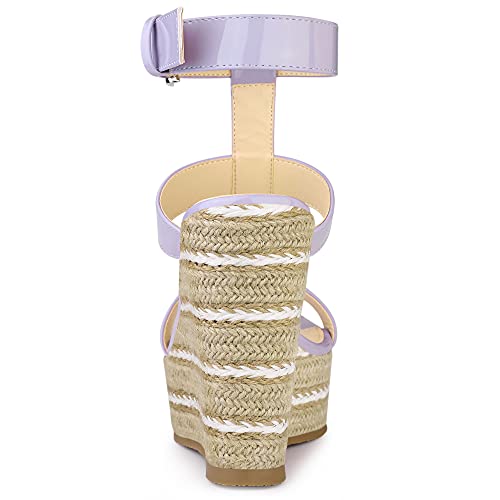 Sandales espadrilles compensées à lanières violettes style bohème chic 38 - 3