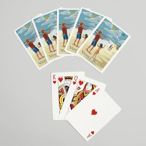 Lantern Press Venice Beach, California, Baraja Poker 52 cartas miniatura 7