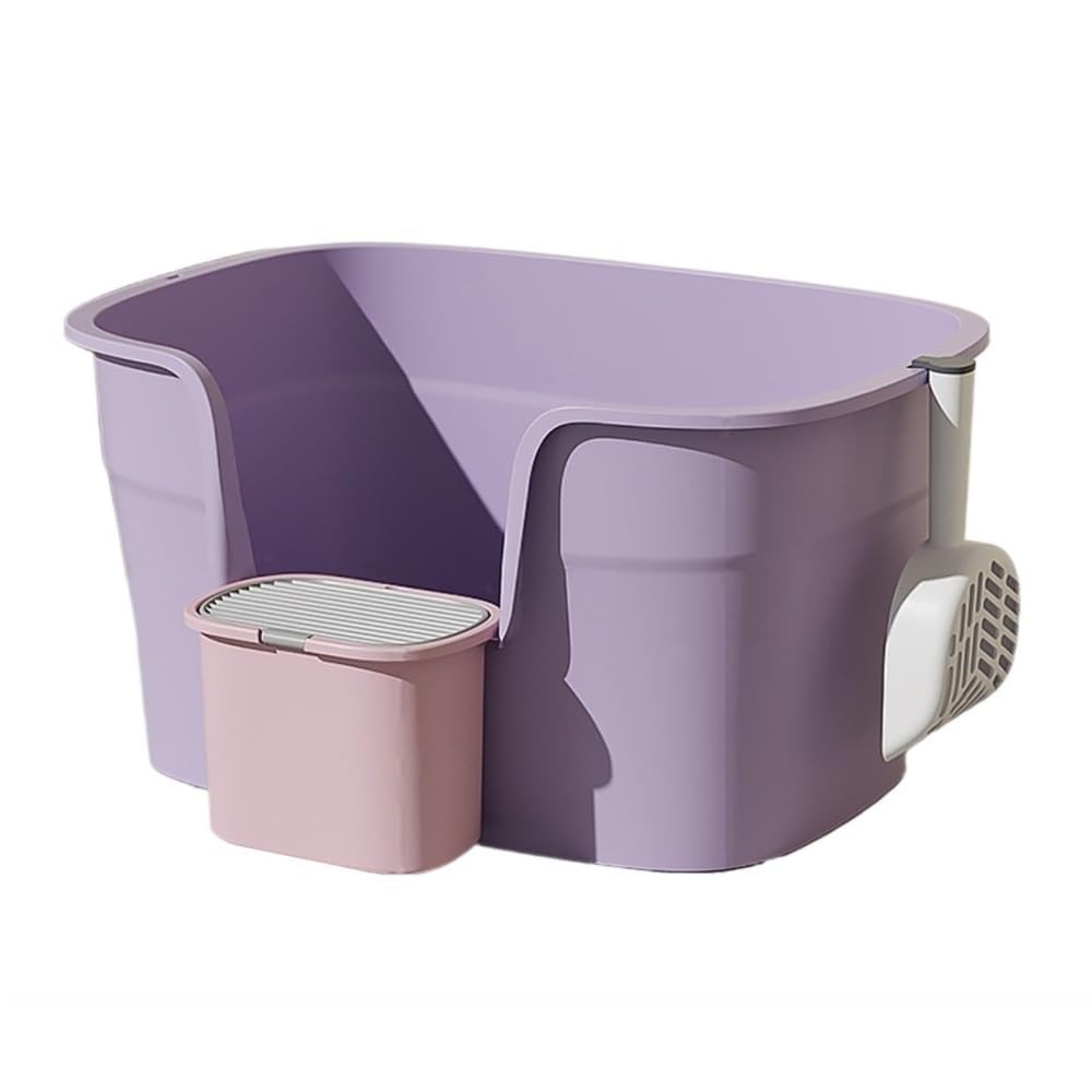Exclusivo para Gatos y Perros Caja de Arena for Gatos Pared Alta XL, Caja antisalpicaduras for, Bandeja for Lados Altos Grandes, for Varios, Gigante para Interiores(Purple)