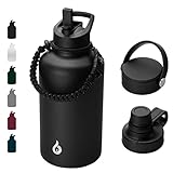BJPKPK 64oz Insulated Water Bottles,Stainless Steel Water Bottle with Straw,Thermo Insulated Water...