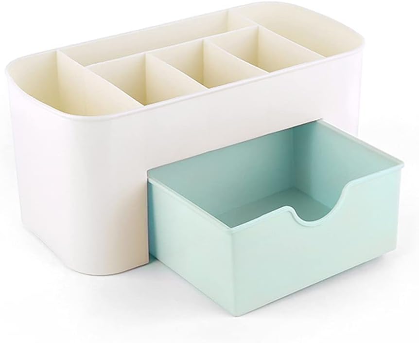 1Pc 3 Color Portable Desktop Storage Box Plastic Scissors Organizer Jewelry Nail Polish Pen Makeup Brushes Kit Container Tool image 2