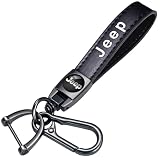 Xiconbao Leather Car Keychain for Jeep Grand Cherokee Wrangler Compass Renegade Patriot Grand Comander Key Chain for Men and Women Family Present Key Ring Accessories
