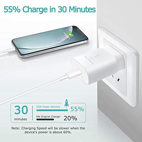Image of DR VAKU USB-C to USB C Super-Fast Charging Wall Charger-25W PD Charger Adapter with Type-C Cable for Samsung Galaxy Note 20 Ultra Note10 / Lite / 10+ / S20 Ultra / S20 Plus / S20 5G and S10 Lite