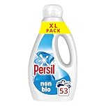 Persil Non Bio Laundry Washing Liquid Detergent outstanding stain removal in quick & cold washes tough on stains, gentle next to sensitive skin 53 washes (1.431 L), Packaging May Vary