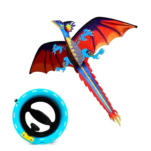 Cerf-volant dragon pour adultes livré avec sa ligne de 120 mètres et sa roue