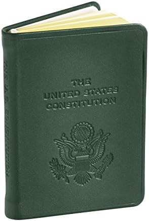 United States Constitution, Pocket Size, Genuine Leather, Embossed American Eagle, Green (2.75" x 3.75") - Published and Bound in The USA by Graphic Image