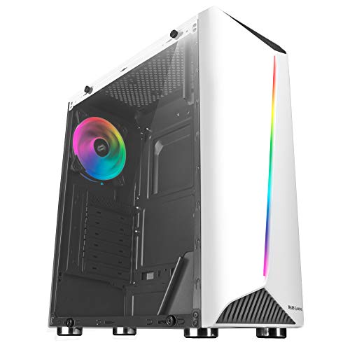 Mars Gaming MCX, ATX pc-behuizing, gehard glas, DUAL RING RGB-ventilator, Wit