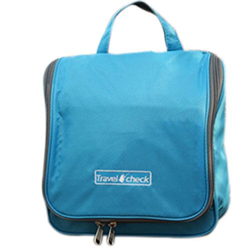 Big Dragonfly Portable Waterproof Multifunctional Cosmetic Bag Travel Kit Organizer Bathing Items Storage with Hanging Large Capacity for Women and Men Blue