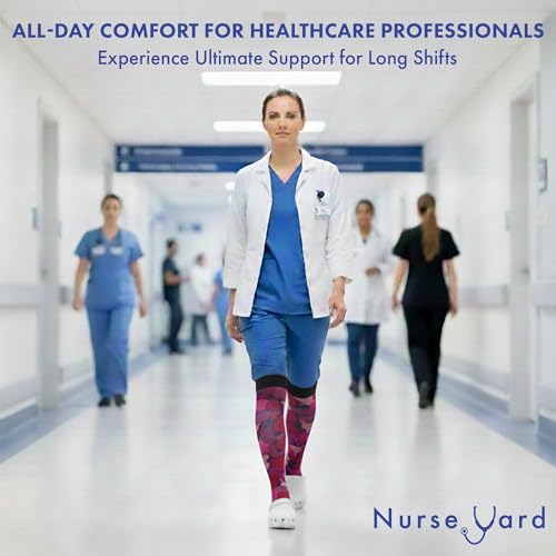 Image of Nurse Yard Compression Socks for Nurses - Women & Men - 20-30mmHg Graduated Compression, For Medical Staff, Athletes - 1 Pair