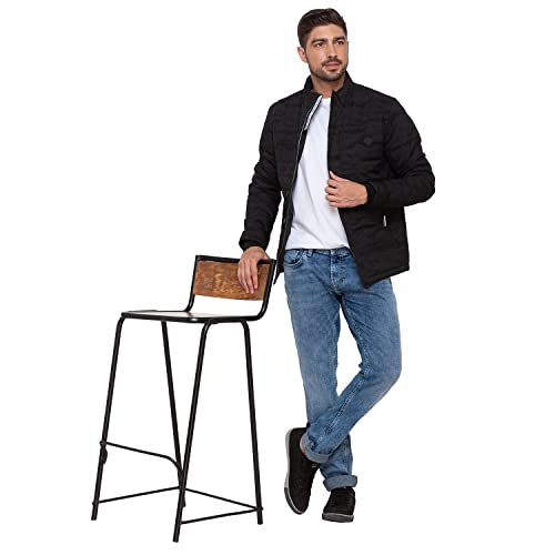 Image of Spykar Jet Cotton Standard Length Full Sleeve Casual Jacket For Men