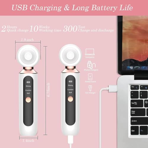 Image of Blackhead Remover, Beautiful Skin Care Expert Acne Pore Cleaner Vacuum Blackhead Remover Kit Skin Cleanser, Pimple Removal Tool With LED 50X Magnifier, 3 In 1 Multi-Function Silicone Blackheads(White Magnifie Derma Suction) (Black) (White)