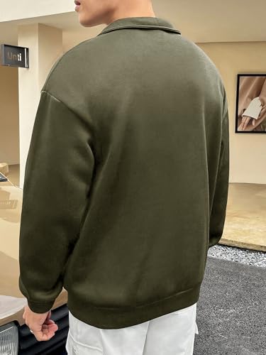 Image of Noble Monk Men's Baggy Fit Sweatshirt | Drop Shoulder Oversized Sweatshirt | Long Sleeve Zip with Collared Sweatshirts for Men's
