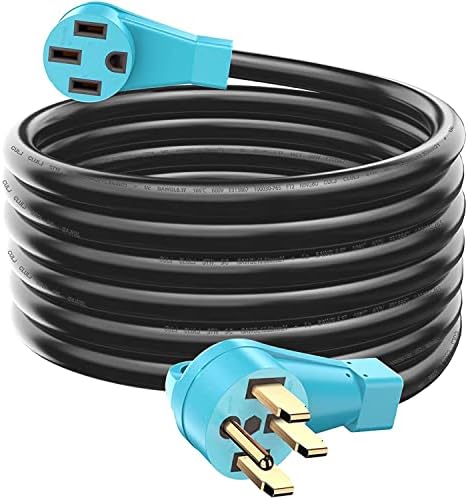 CircleCord UL Listed 50 Amp 25 Feet RV/EV Extension Cord, Heavy Duty 6/3+8/1 Gauge STW Wire with Cord Organizer and Storage Bag, NEMA 14-50P Plug Suit for EV Charging and RV Trailer Campers