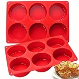 Silicone Egg Bite Molds, 2 Pack Frittata Pan, Deep 3 Inch Dash Cups, Sous Vide Round Rolls Molds for Breakfast Sandwiches, Omelets, Dinner Rolls,...