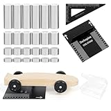 Pinewood Stainless Steel Weights 5.625 OZ (24 pcs, 3/8 Inch) and Center of Gravity Stand, Derby Car Kit for Racing Car Balance & Speed Optimization