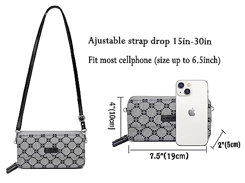 Image of Lanyani RFID Crossbody Wallet Wristlet Purse with Phone Pocket For Women Vegan Leather