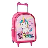 Mochila Rodinha Feminina Escolar Infantil Menina Reforçada Grande Grande Juvenil Bolsa Passeio Viagem Criança (Unicornio)