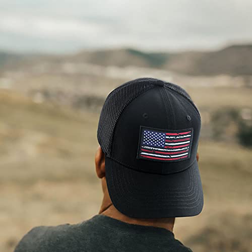 Image of American Flag Hat, Baseball Cap for Men Women, Adjustable Snapback Hats USA Flag Trucker Hat Black