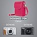 MegaGear Canon PowerShot SX740 HS, SX730 HS Leather Camera Case with Strap - Hot Pink