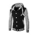 Sweat à Capuche Homme, Printemps Automne Hiver Sweat-Shirt Manteau Veste AméLiorer Pas Cher Hoodies Color Block Manches Longues (Gris, M)