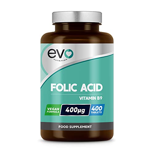 Folic Acid 400mcg-400 Vegan Vitamin B9 Tablets-13 Month Supply-Pregnancy Care-Supports Prenatal Health & Normal Maternal Tissue Growth During Pregnancy-Made in UK