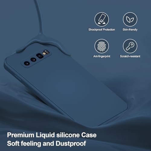 Coque silicone pour Samsung S10 avec finition microfibre bleu