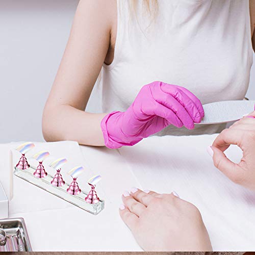Blulu 4 Sets Nagelständer aus Acryl, Halterung für Nagelspitzen, magnetisch, für Nagelkunst, Basteln, für Maniküre, künstliche Nägel (Rosa) – Bild 5