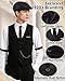 HaBaeBae 1920s Mens Costume, Roaring 20s Costumes For Men, Newsboy Hats For Men 1920s Mens Outfit With Hat, Vest,Pocket Watch, Tie, Armband, Bow Tie, Suspenders