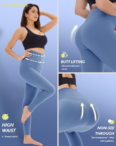 CAMPSNAIL 4 Pack Leggings for Women - High Waisted Tummy Control Yoga Pants for Workout Gym Black Leggings Plus Size Dance