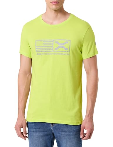 JEEP XP Man T-Shirt Us Flag&Sideways X Large Print Jx24a Camiseta DE Manga Corta, Hypergreen, M para Hombre