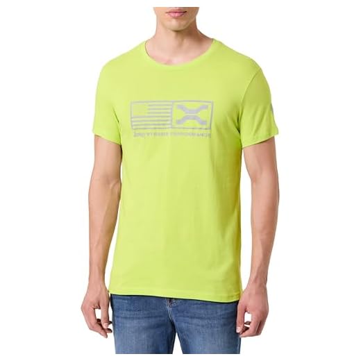 JEEP XP Man T-Shirt Us Flag&Sideways X Large Print Jx24a Camiseta DE Manga Corta, Hypergreen, M para Hombre