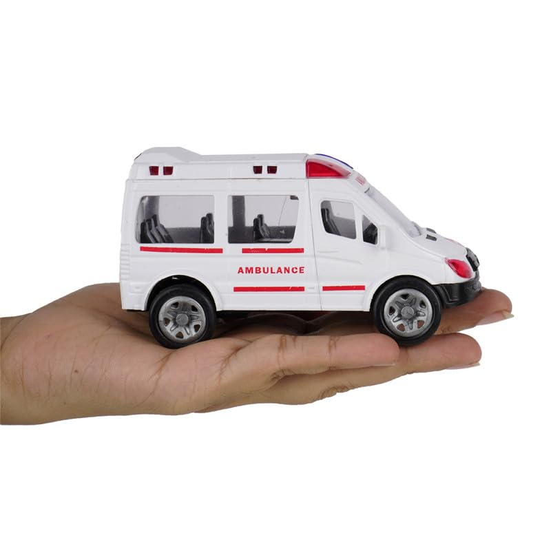 Asian Portable Plastic Pull Back Ambulance Toy for Kids 1 Piece (White) 2