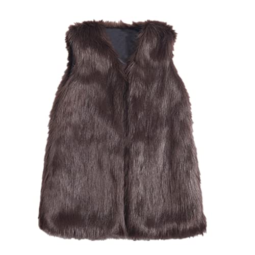 Colf Men's Autumn Winter Sleeveless Faux Fur Vest Coat Faux Fox Fur Jacket Outwear