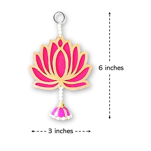 Image of True Decor Jhumka Lotus Decoration Items Temple Decoration Items Wall Hangings for Diwali Decoration Pack of 6