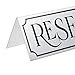 Juvale Reserved Table Signs - 12-Pack 5 x 2 x 1 in Etched Silver Metal - Reserved Seating Signs for Weddings, Restaurants & Parties
