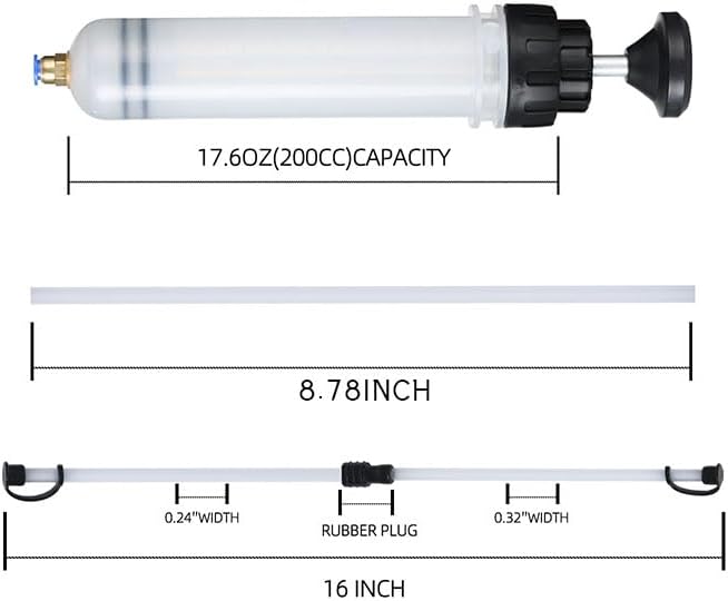 Miniatura 4 de Bomba Extractadora de Fluido 200CC Manual Automotriz - Jeringa de Aceite de 2 Mangueras con Potente Succión Multiusos, Ideal para EvacuaciónLlenado