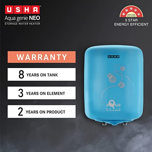 Image of Usha Aquagenie Neo 15 Litre Storage Water Heater with Free Installation (Sky Blue)