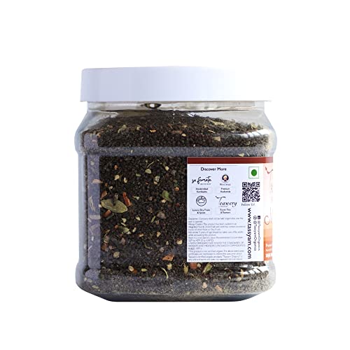 Image of Tassyam Kadak Assam Masala Tea 350g Jar | NEW & IMPROVED Hand Crushed Spices + Gold Blend CTC Chai With No Artificial Flavours
