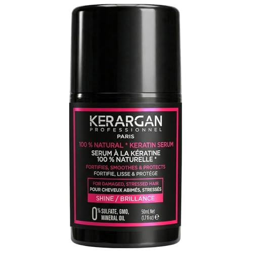 Kerargan - Suero Capillaire Ultra Reparador con Queratina para Cabello Dañado - Protector, Alisante - Con Aceites Naturales de Ricino, Macadamia y Argán - Sin Sulfatos, OGM ni Aceite Mineral - 50ml