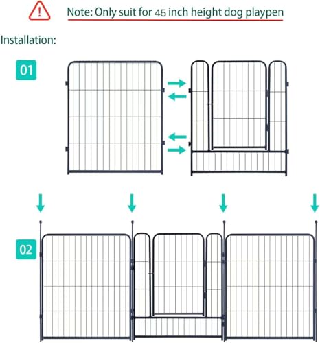 XDPET Dog Playpen Stakes, Accessories Replacing The Metal Posts of Pet Enclosures for Indoor Outdoor RV Puppy Medium Dogs Play Pens (8, 45 inch) - Thumbnail 3