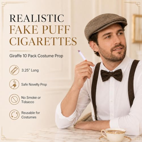 Giraffe 10 Pack Fake Puff Cigarettes Costume Movie Props for Men & Women by Giraffe Manufacturing - Used condition - Image 2