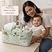 Adonia & Co Diaper Caddy Organizer – Nursery Storage Basket for Newborn Essentials Must Haves & Baby Must Haves – Portable, Machine Washable Baby Diaper Bag Organizer (Green)