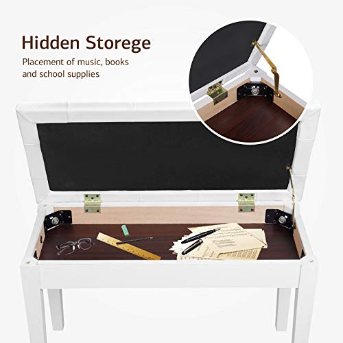 LAGRIMA Digital Piano with Bench, 88 Key Electric Piano for Beginner/Adults with Padded Piano Bench+Music Stand+Power Adapter+3-Pedal Board+Instruction Book+Headphone Jack, White - Thumbnail 3