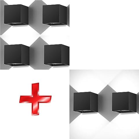 BIRITALO 6 Pack Outdoor Wall Lights Up and Down Adjustable Modern Wall Sconce Cover