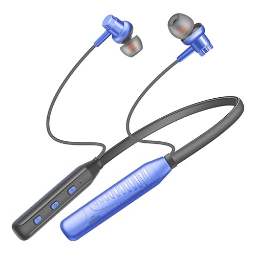 Image of TP Troops Bluetooth Wireless in Ear Earphones with 20+ Hours Playtime, 10mm Dynamic Driver, Gaming Mode, High Bass, IPX4 Water and Sweat Resistant, Type C Fast Charging (Blue)