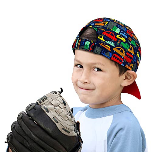 Image of Toddler Baseball Hat Boys Trucker Hat Adjustable Snapback Sun Hat Beach Hat for Boys 1-8 Years, Red, 4-6 Years