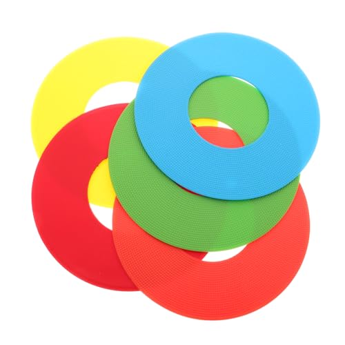 Toddmomy 5pcs Agility Disc Cones for Soccer Training Portable Flat Markers for Football Baseball and Basketball Interactive Practice Equipment for Indoor and Outdoor Use