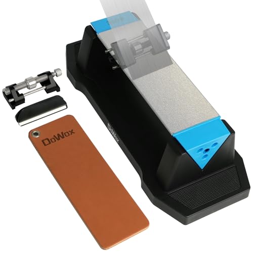 Image of Diamond Knife Sharpener, Larger Sharpening Stone, 360 /600 /1000 Grit Whetstone Knife Sharpener Kit with Honing Guide, Angle Guide, Leather Strop for Kitchen Knives, Chisels, Tools, Outdoor Gear