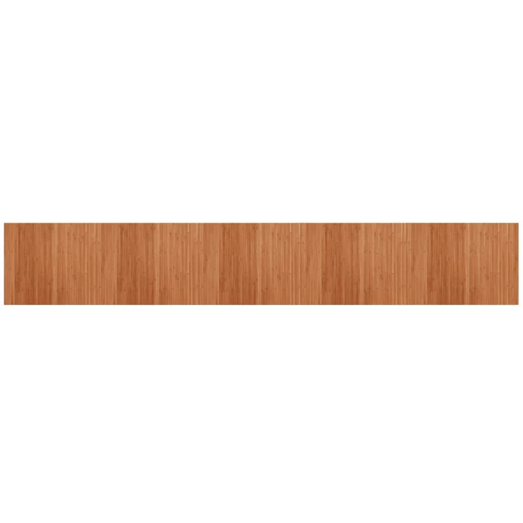 Alfombra rectangular marrón 80 x 500 cm de bambú - Alfombra de bambú antideslizante - Alfombra de bambú para cocina y baño