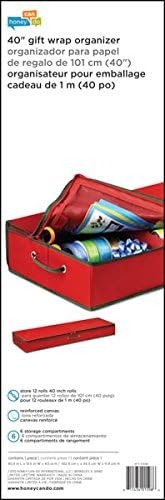 Large Red Fabric Under Bed Wrapping Paper Organizer